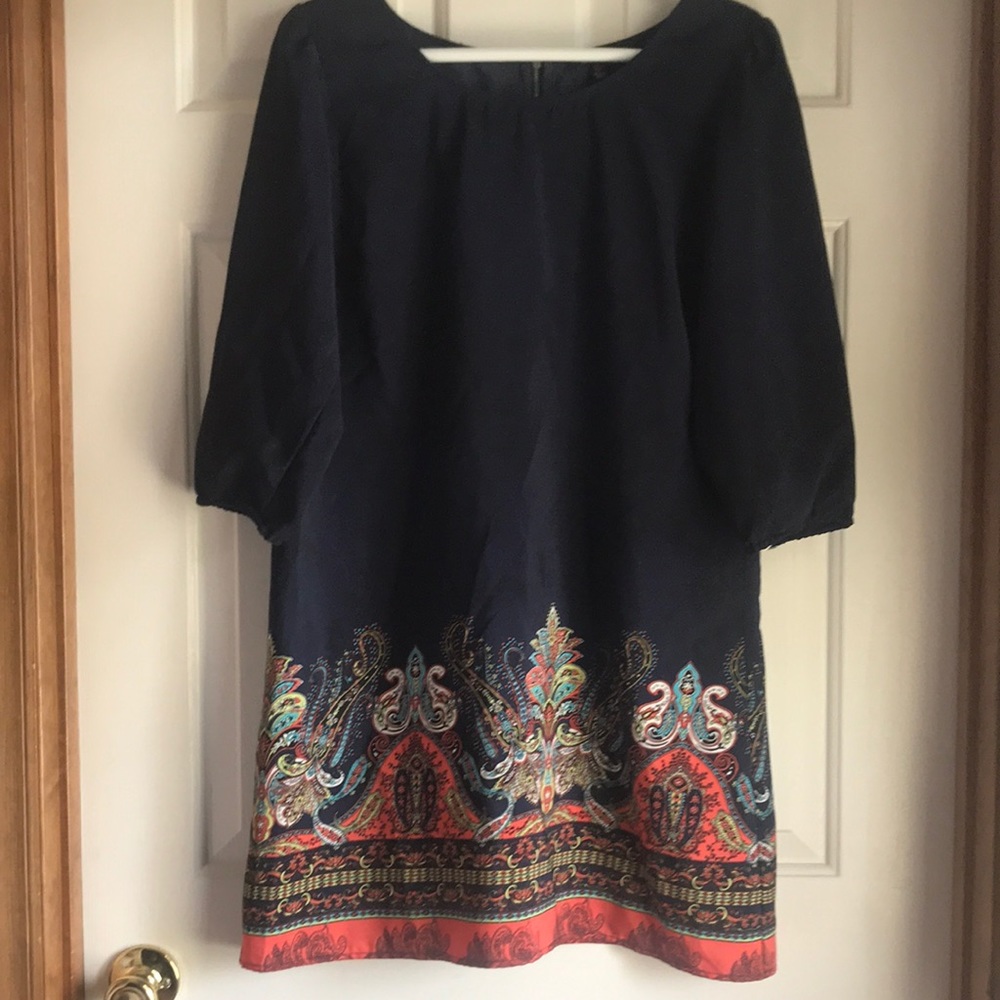 Navy paisley dress L